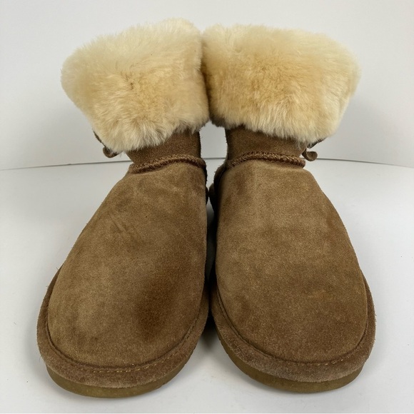 Bearpaw Abby Sheepskin Lined Hickory Winter Boots Ankle Buckle Size 7 - Picture 3 of 16